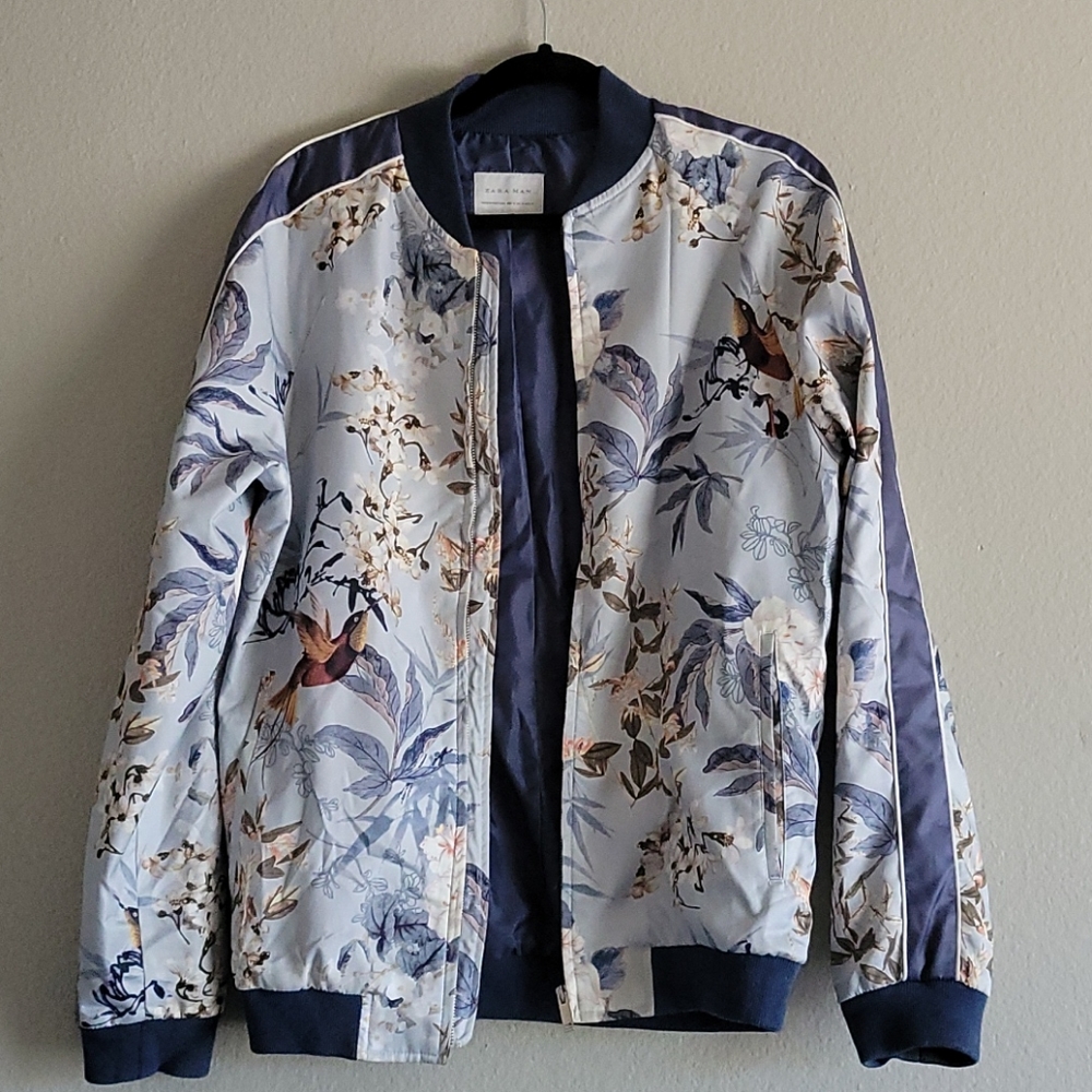 Zara mens silk bomber jacket, medium